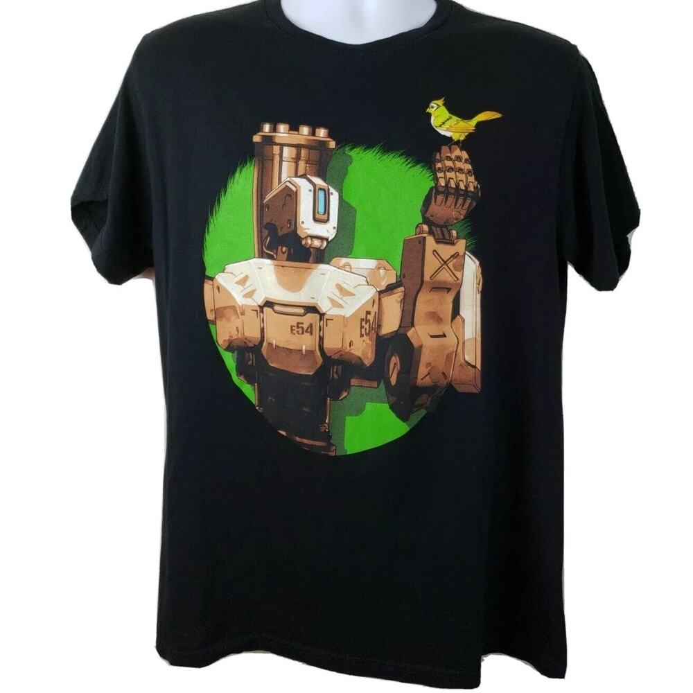 Official Blizzard Overwatch Bastion with bird black t-shirt size medium